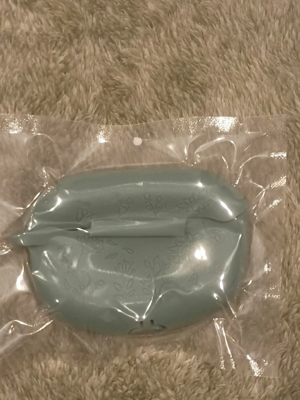 Compact Teal Silicone Case For AirPods Pro with Design And White Cleaning Tool